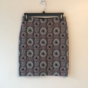 Patterned Ann Taylor mini skirt